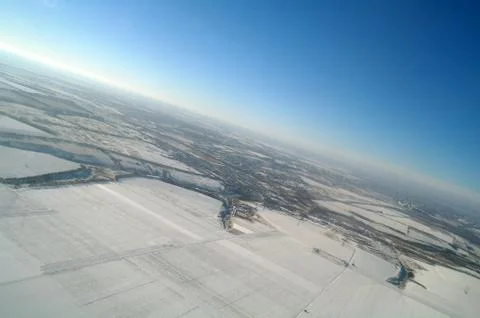 Aerial view in time of winter Stock Photos