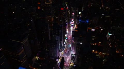 Aerial view of Times Square Stock Footage 40647596