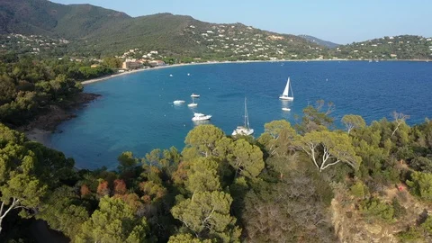 Aerial view of tip and beach of Layet Stock Footage 117994449