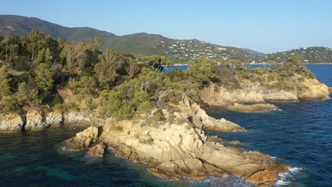 Aerial view of tip and beach of Layet Stock Footage 117994613