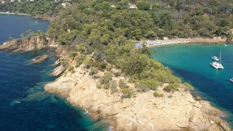 Aerial view of tip and beach of Layet Stock Footage 117996478