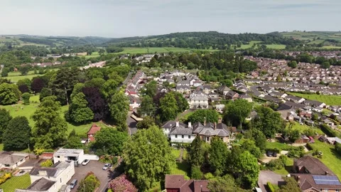 Aerial View of Tiverton Town, Devon, England, UK Stock Footage 337867768