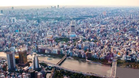 Aerial view of Tokyo Stock Photos