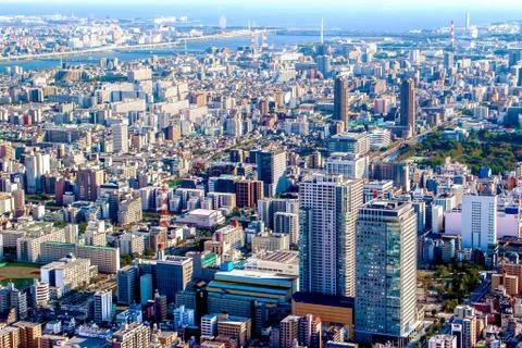 Aerial view of Tokyo Stock Photos