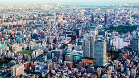 Aerial view of Tokyo Stock Photos