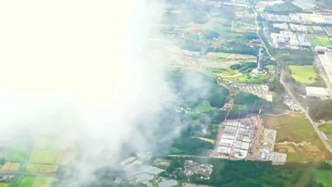 Aerial view of Tokyo on the plane Stock Footage 70481935