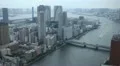 Aerial View Tokyo Residential Skyline, Sumida River, Kachidoki, Rainbow Bridge HD Footage