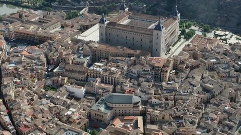 Aerial view of Toledo Spain Stock Footage 108550892