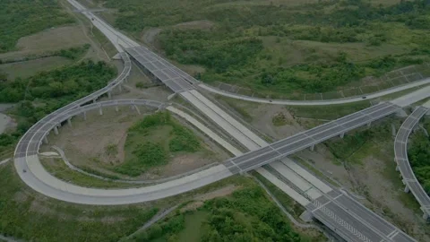 Aerial view of toll roads Video stock 266222952