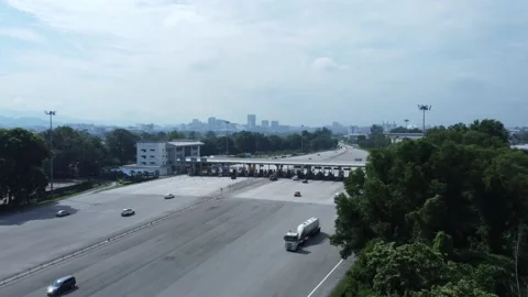 Aerial View of Toll System in HD | 4K Vídeo Stock 199109252
