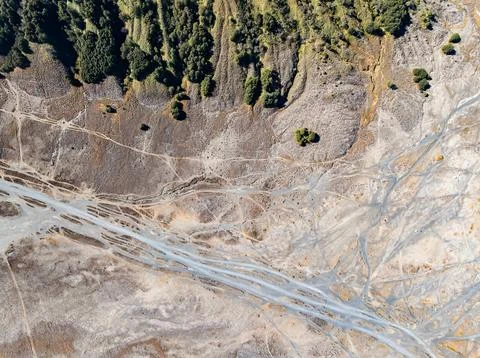 Aerial view top down of Volcano land texture, Abstract nature Background at.. 写真素材