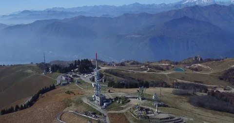 Aerial view from the top of Mottarone Stock Footage 81806212