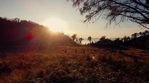 Aerial view top Mount Arjuno Indonesia Stock Footage 289323480