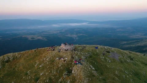 Aerial view of top of the Rtanj mountain peak Stock Footage 247968005