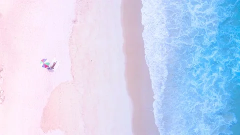 Aerial view top view beach sand seawater wave on sandy beach Vídeos de archivo 146726716