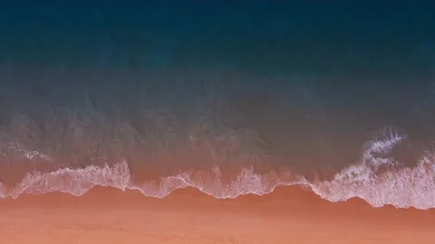 Aerial view (Top view) beach sea and sand. Sea space sand space. Video stock 146730176