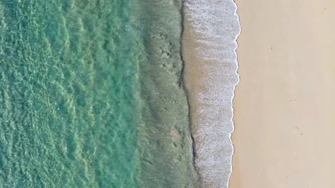 Aerial view top view beach sea sand sunset crystal water nature and travel Stock Footage 151020172