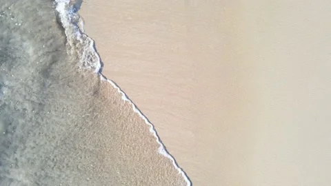 Aerial view top view beach beautiful sea sand sunny wave crystal Phuket Thailand Stock Footage 151020455