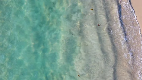 Aerial view top view beach sea sand sunny water wave beautiful Phuket Thailand Stock Footage 151020468