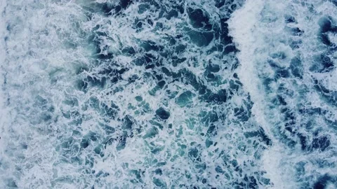 Aerial view top view beach sea sand sun crystal water wave sunny background Stock Footage 153378983