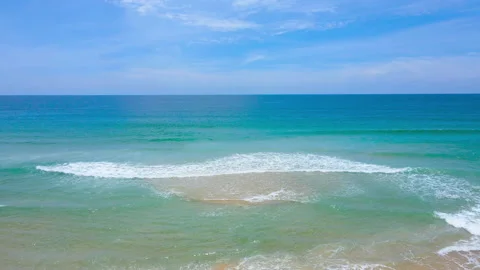 Aerial view top view beach of clear turquoise sea Stock Footage 204920307