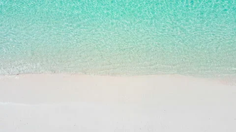 Aerial view top view beach of clear turquoise sea Stock Footage 204921753