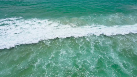 Aerial view top view beach of clear turquoise sea Stock Footage 204922359