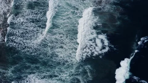 Aerial view top view crystal water wave in sea background summer Stock Footage 153378835