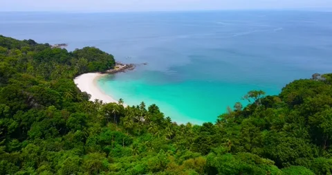 Aerial view top view freedom beach  Phuket Thailand  Stock Footage 233757403