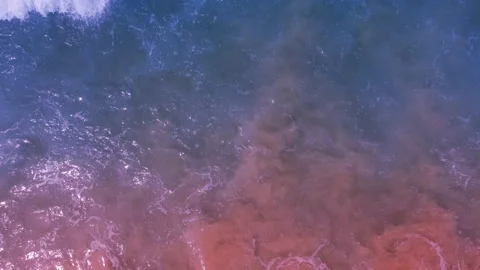 Aerial view Top view of Phuket beach sea. Beautiful sea waves. Pink sand Stockbeeldmateriaal 146729442