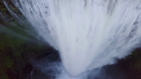 Aerial View From Top Of A Waterfall, Looking Down, Oregon, USA Stock-Footage 88344724