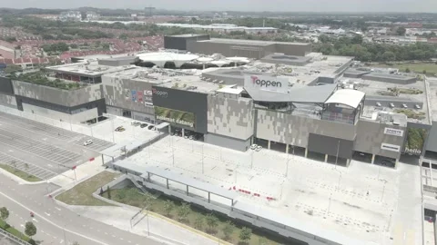 Aerial view of Toppen Mega Mall and Ikea. Drone shot. South East Asia, Johor Stock Footage 149645340