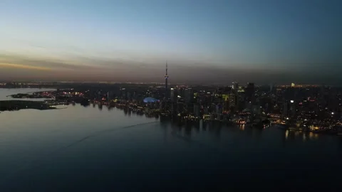 Aerial view of Toronto sunset Stock Footage 146476180