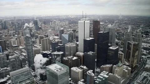 Aerial view of Toronto in winter Stock Footage 84702601