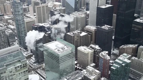 Aerial view of Toronto in winter Stock Footage 84702772