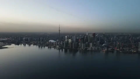 Aerial view of Toronto in winter Stock Footage 146476174