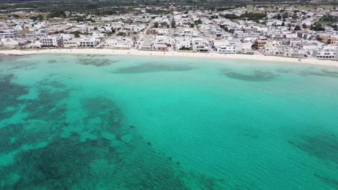 Aerial view of Torre Lapillo beach, Puglia, Italy Stock Footage 317905060