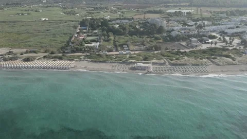 Aerial view of Torre Mozza beach, Ugento, Puglia, Italy Video stock 245826822