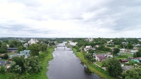 Aerial view Torzhok Stock Footage 79404201
