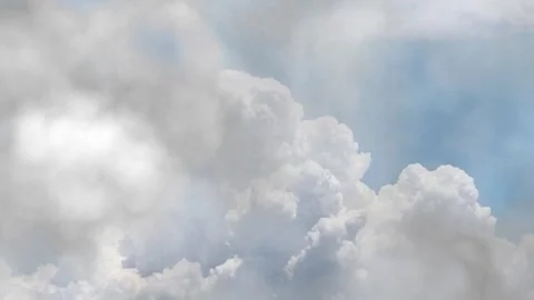 Aerial view of towards Thunderstorm inside thick cumulonimbus clouds in Stock Footage 292773777