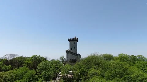 Aerial view of tower on Akhun mountain, Sochi, Russia Stock Footage 314816361