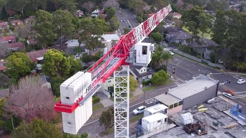 Aerial view of Tower Crane Stock Footage 72594088