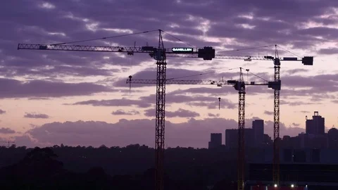 Aerial view of Tower Crane Stock Footage 72595111