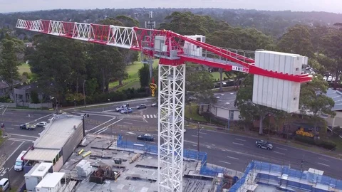 Aerial view of Tower Crane Stock Footage 72595810