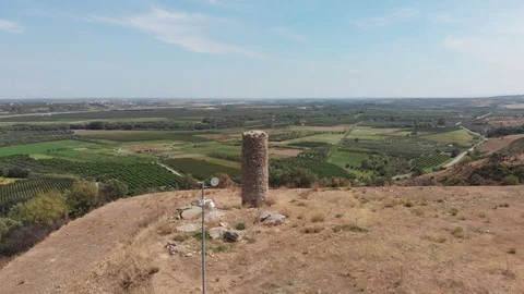 Aerial View Of A Tower On A Mountain Stock-Footage 98290105