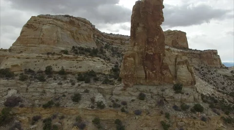 Aerial view of towering stone monuments Stock Footage 62732296