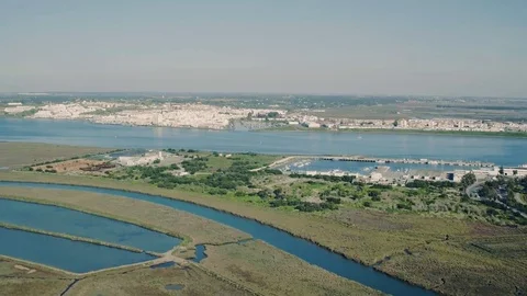 Aerial View Town Ayamonte Stock Footage 72734260
