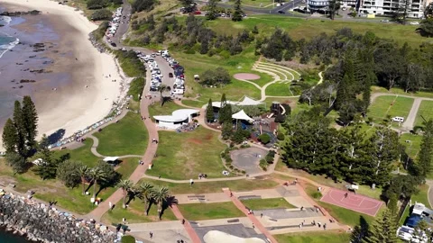 Aerial View of Town Beach Park in Port Macquarie 스톡 동영상 341908715