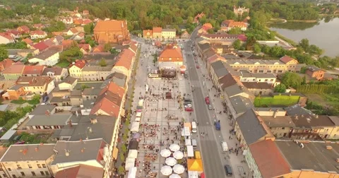 Aerial view of town. Stock Footage 51357483