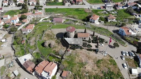 Aerial view town Stock Footage 196894425